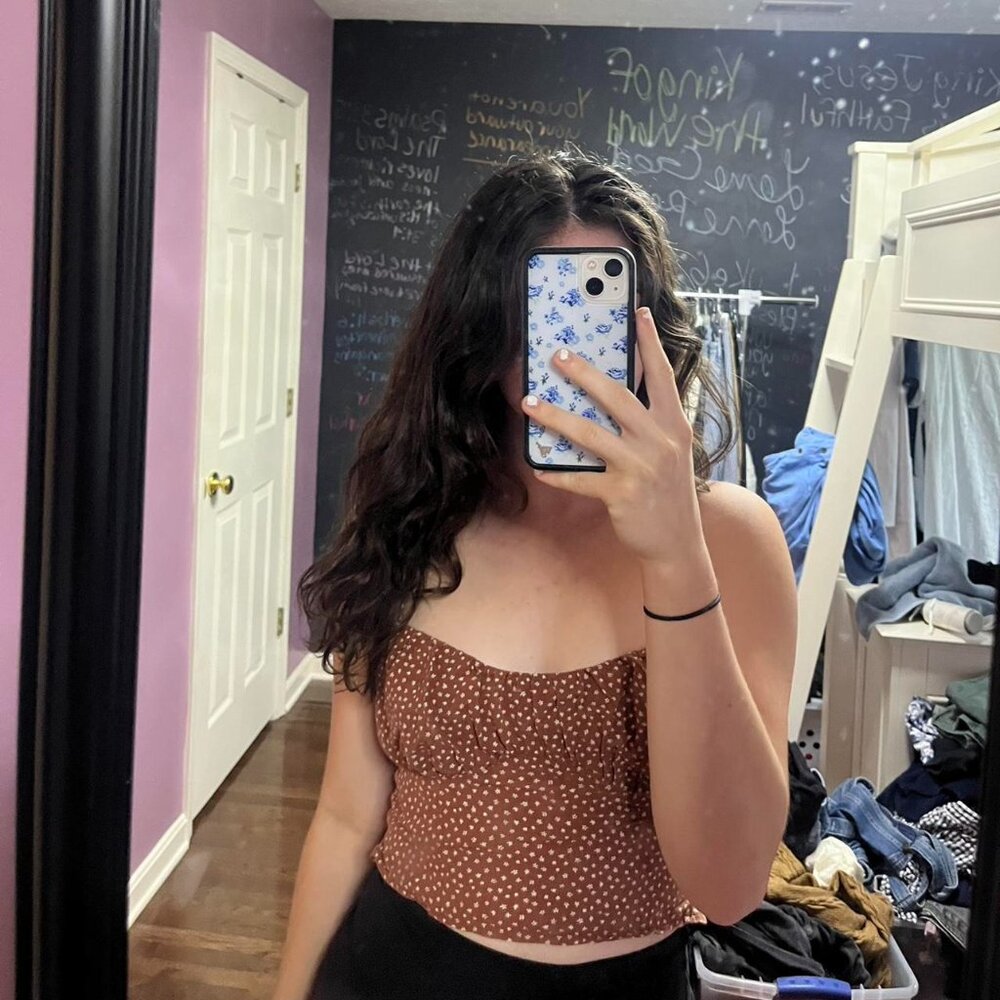 s la heart brown tank top